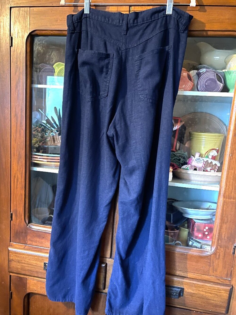Blue GAP Linen Blend Wide-leg Pant - Size 10 - Picture 3 of 6